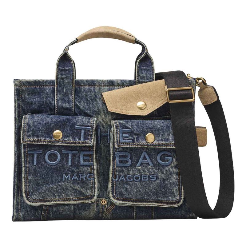 MARC JACOBS The Denim Suede Pocket Medium Tote Bag image number 0